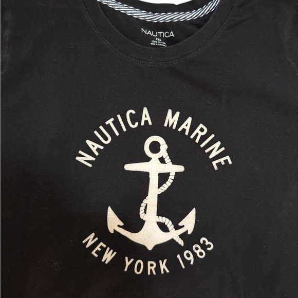 Nautica Black Anchor Logo Short Sleeve Tee - Picture 2 of 3